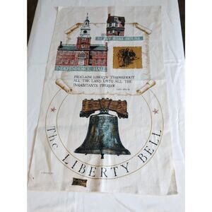 Vtg Kay Dee & Stevens 100% Pure Linen Kitchen Tea Towel Liberty Bell